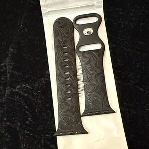 Elegant Black Floral Watch Band